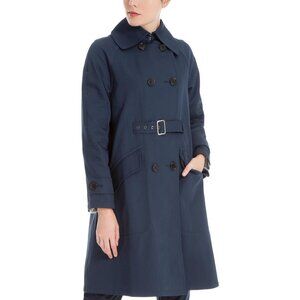 Max Studio London, Roxanne Front-Belted Trench Coat, Dark Navy, Size M, NWT